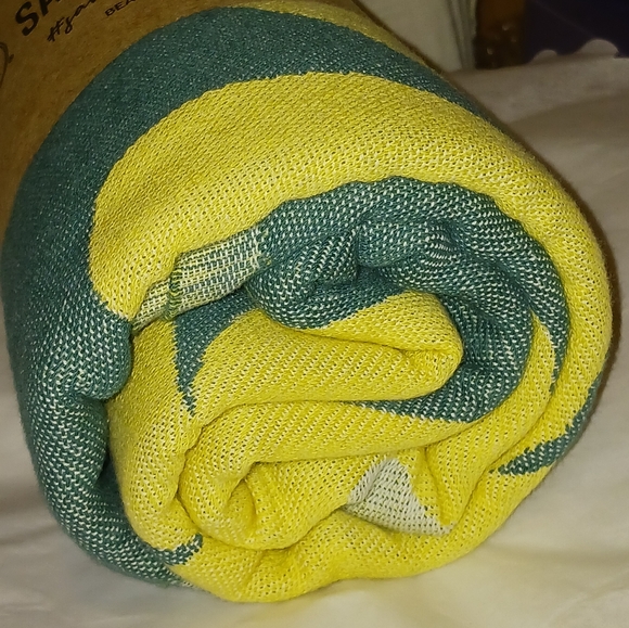 Organic Cotton Sand Cloud Beach Towel Thin Lightweight Plumeria - Picture 3 of 8